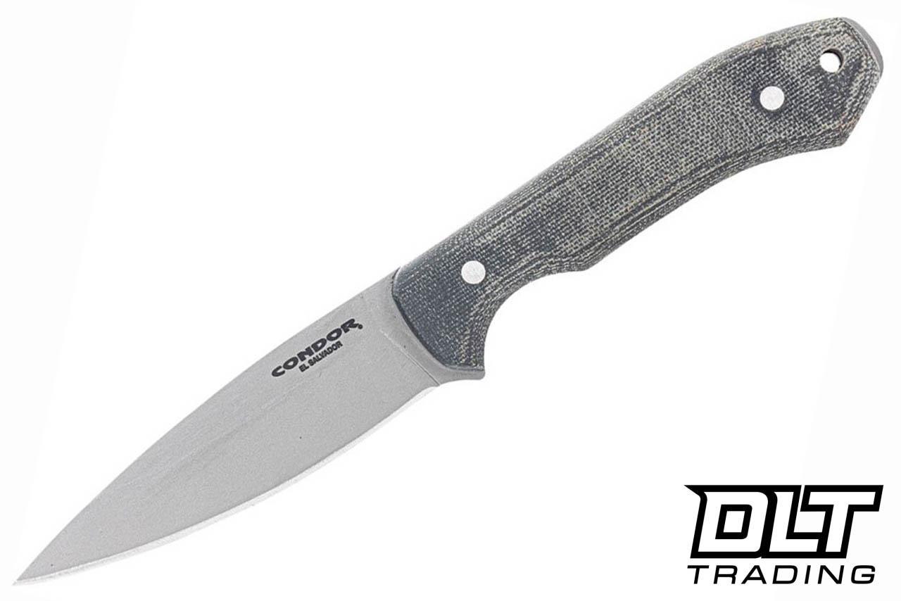 Condor K-Night 14C28N Blasted Satin Blade - Black Canvas Micarta