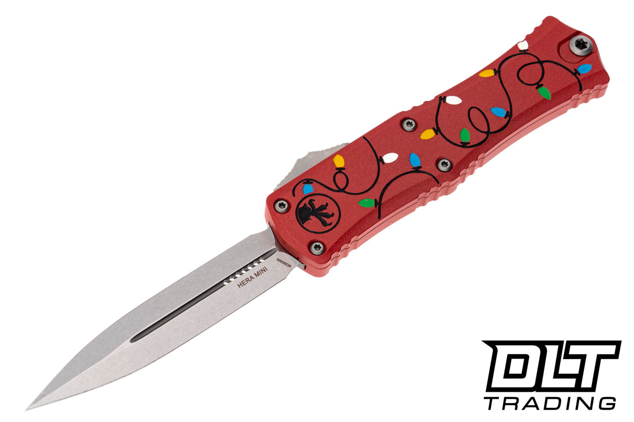 Microtech 1702M-10RDCMAS Mini Hera D/E - Christmas Red Handle