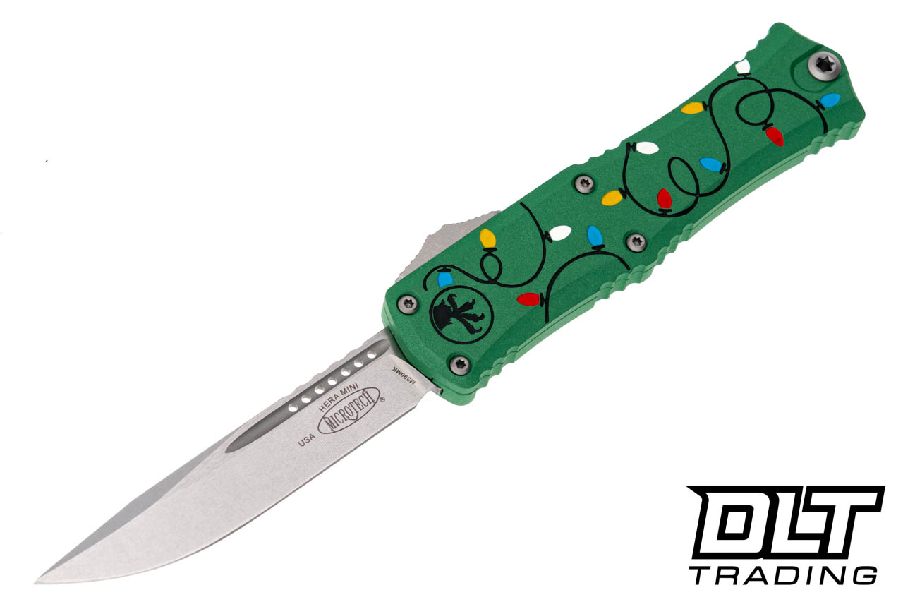 Microtech 1703M-10GRCMAS Mini Hera S/E - Christmas Green Handle
