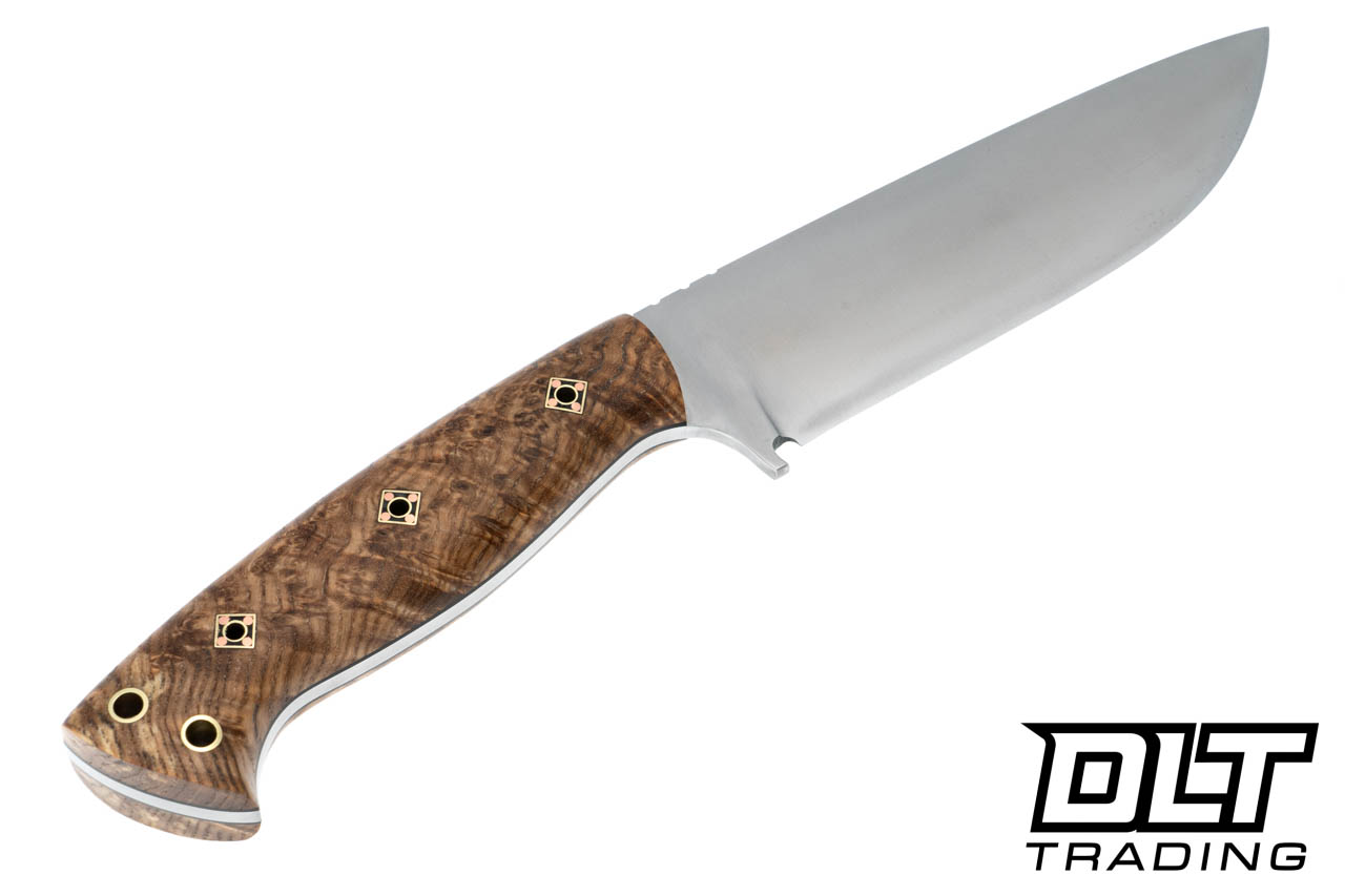 Cross Knives Kickapoo - Black Ash Burl - Square Mosaic Pins