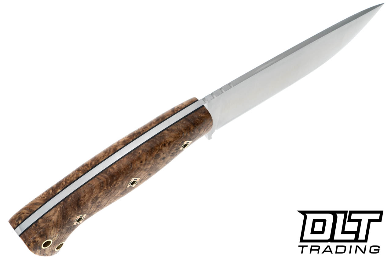 Cross Knives Kickapoo - Black Ash Burl - Square Mosaic Pins