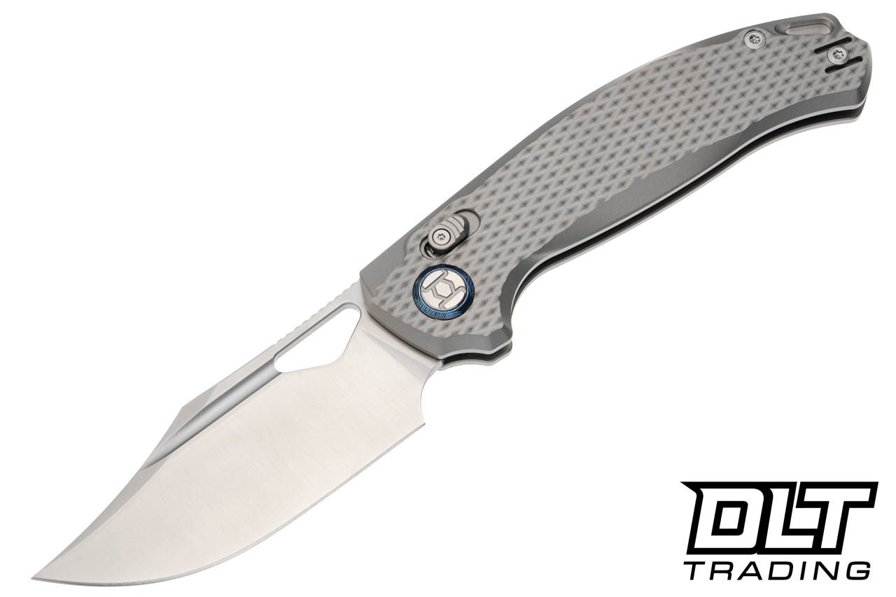 Kunwu Django XL - Diamond Satin Titanium - Satin Elmax Blade - DLT