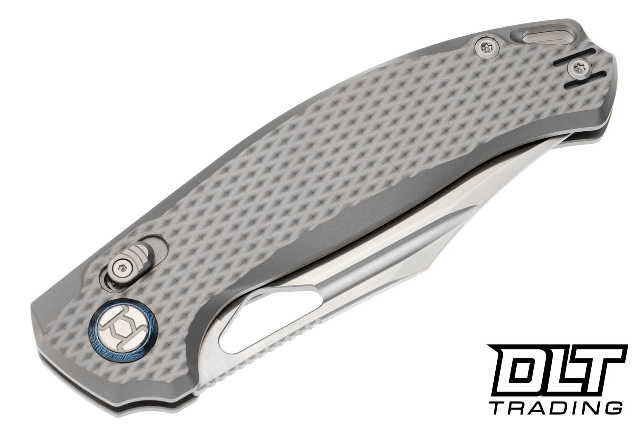 Kunwu Django XL - Diamond Satin Titanium - Satin Elmax Blade - DLT