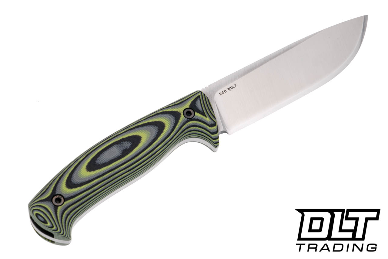 WTG Red Wolf - Satin K329 Blade - Zombie Green Camo G-10 - Black