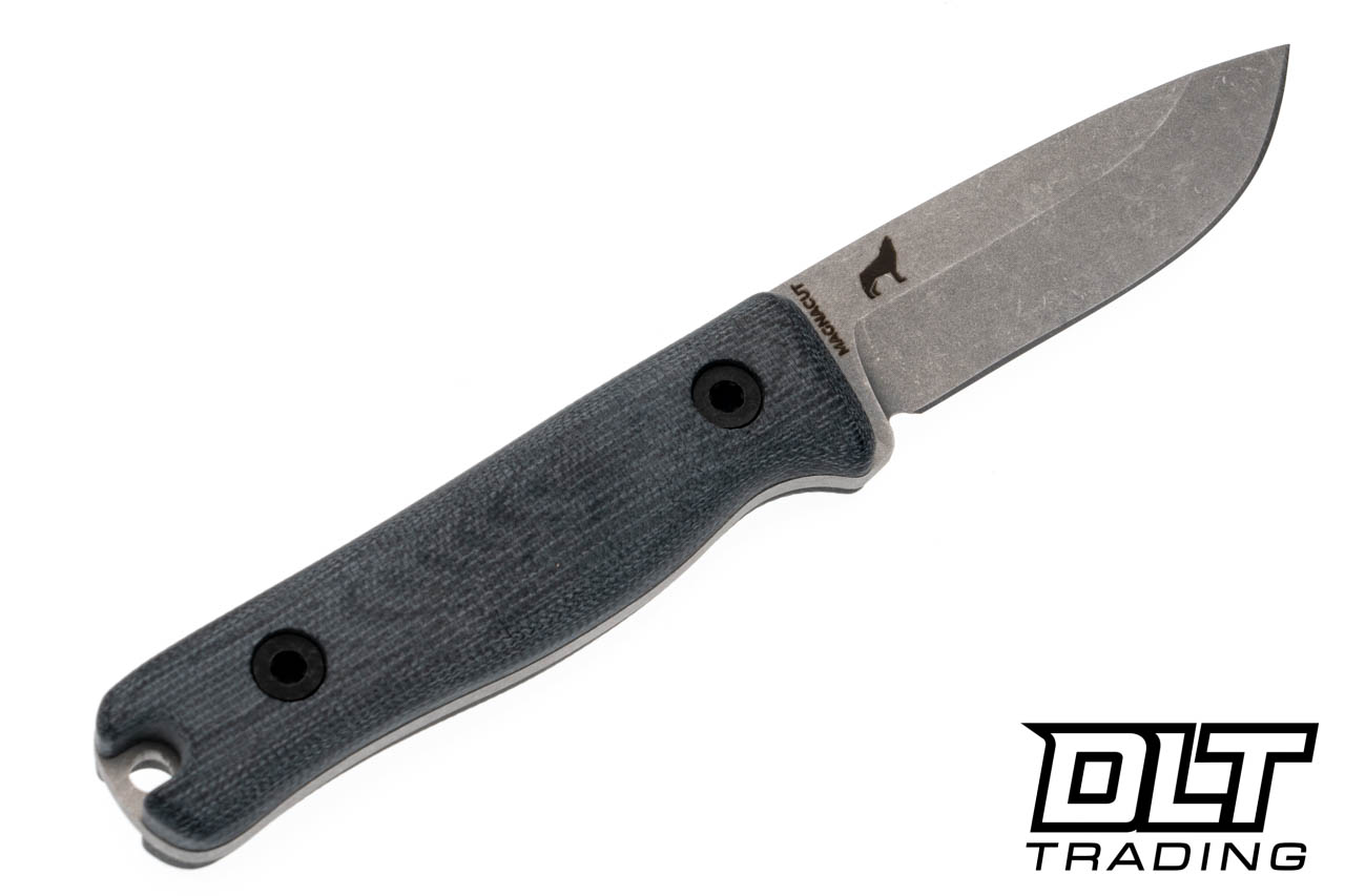 Reiff F3 EDC MagnaCut - Black Canvas Micarta - Leather Sheath