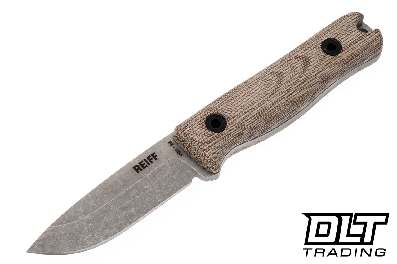 Reiff F3 EDC MagnaCut - Natural Canvas Micarta - Black Kydex