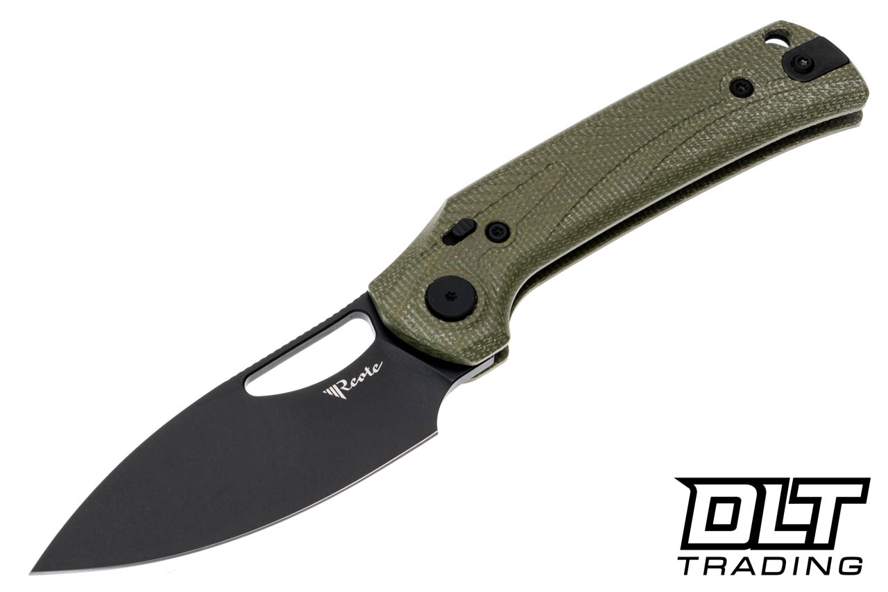 Reate PL-XE - Green Micarta - Black PVD Blade - DLT Trading