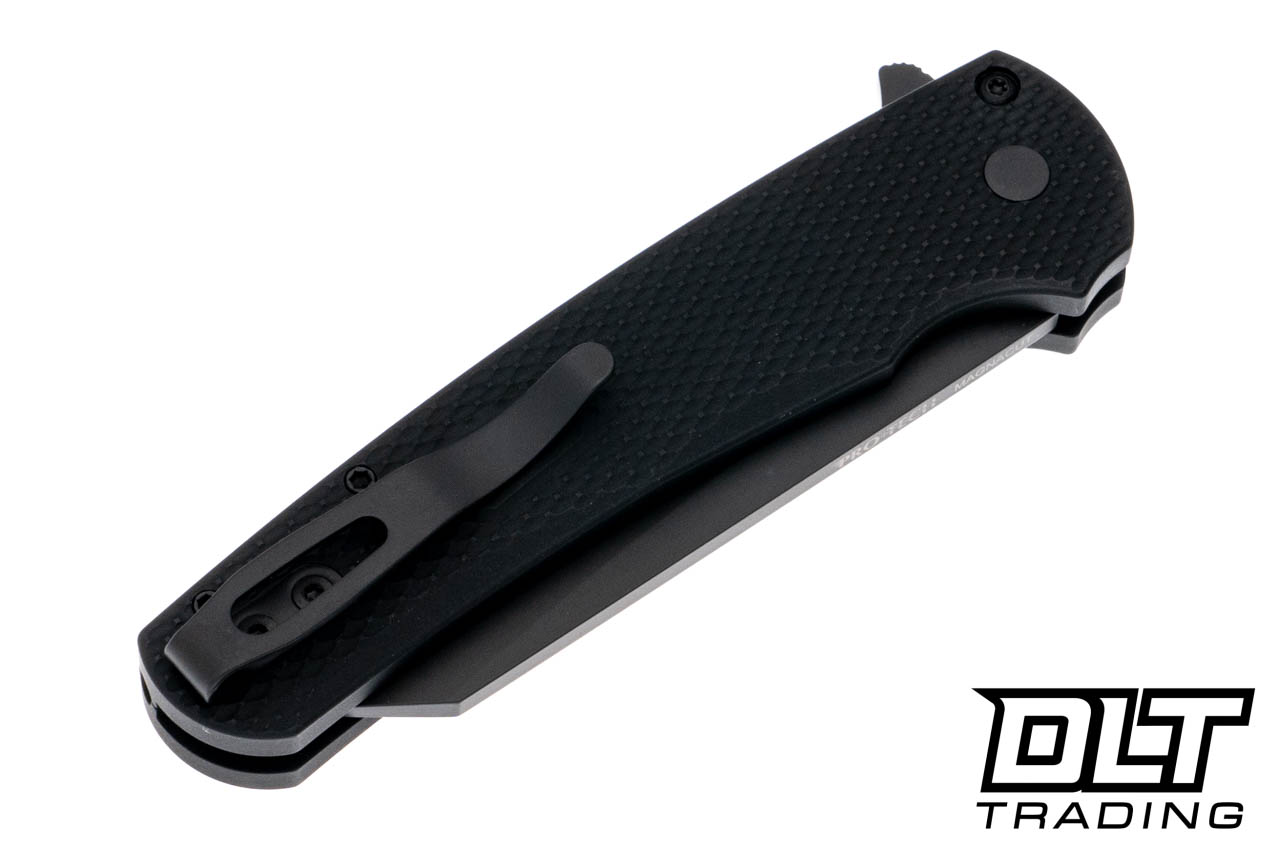 ◆ept◆ MALIBU BLACK 11715381 Pro-Tech Malibu Flipper Knife Textured Black Aluminum 3.5