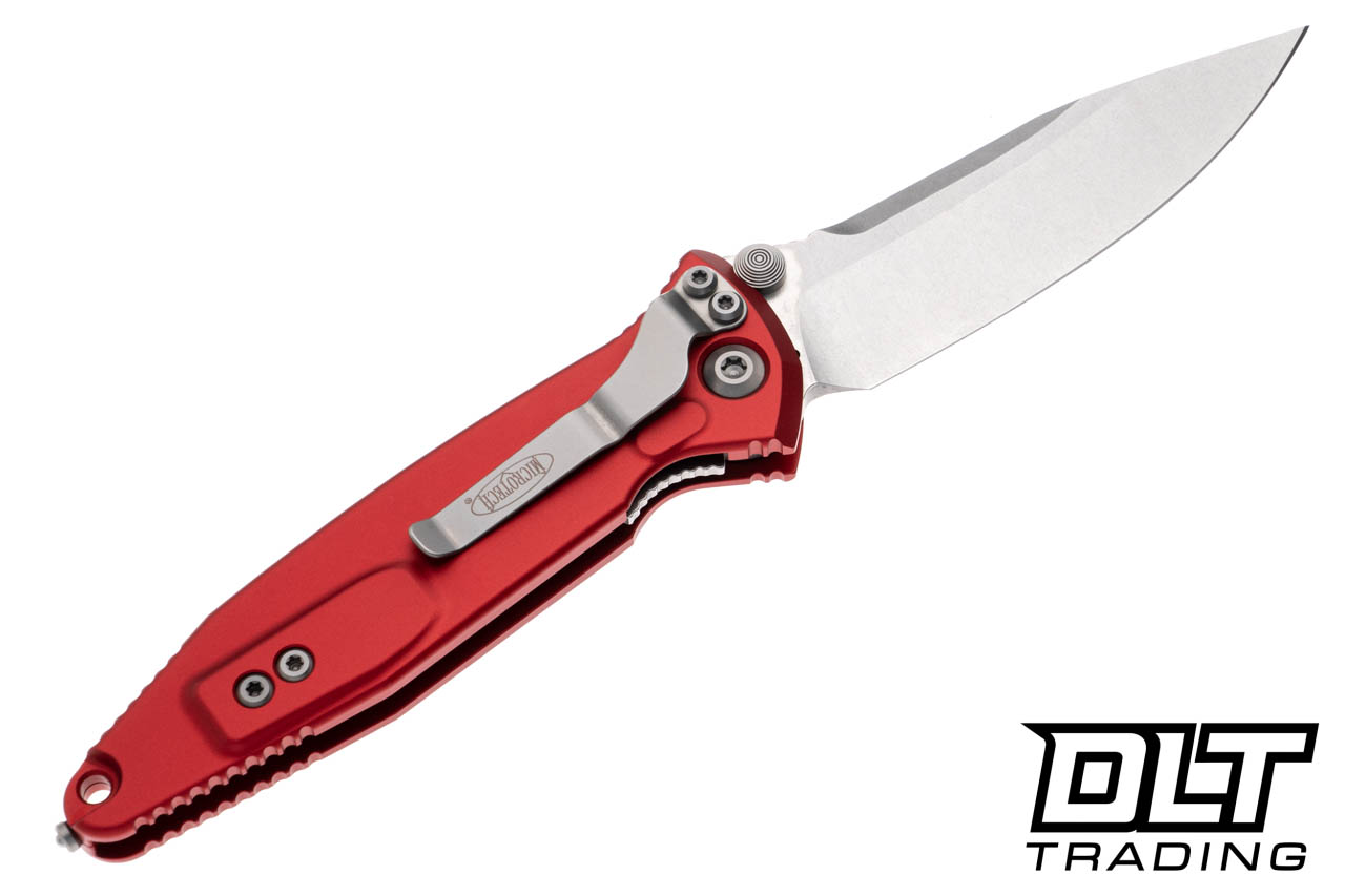 Microtech 160-10RD Socom Elite S/E - Red Handle - Stonewashed