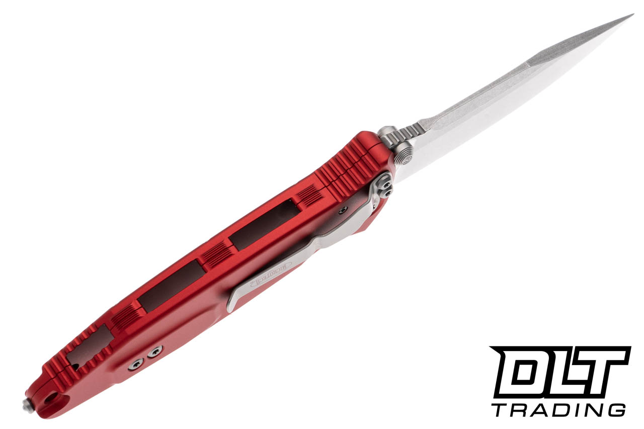 Microtech 160-10RD Socom Elite S/E - Red Handle - Stonewashed