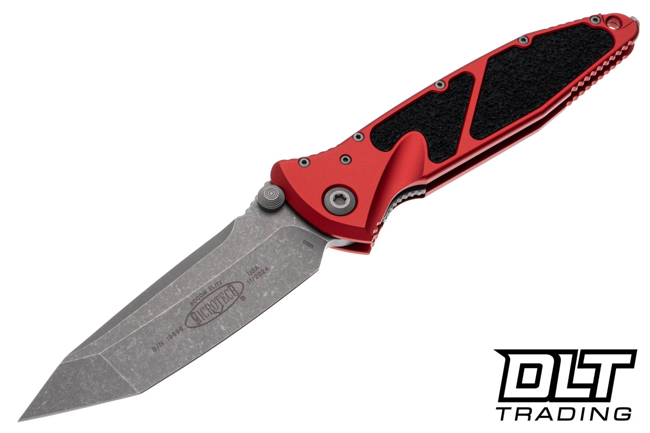 Microtech 161-10APRD Socom Elite T/E - Red Handle - Apocalyptic