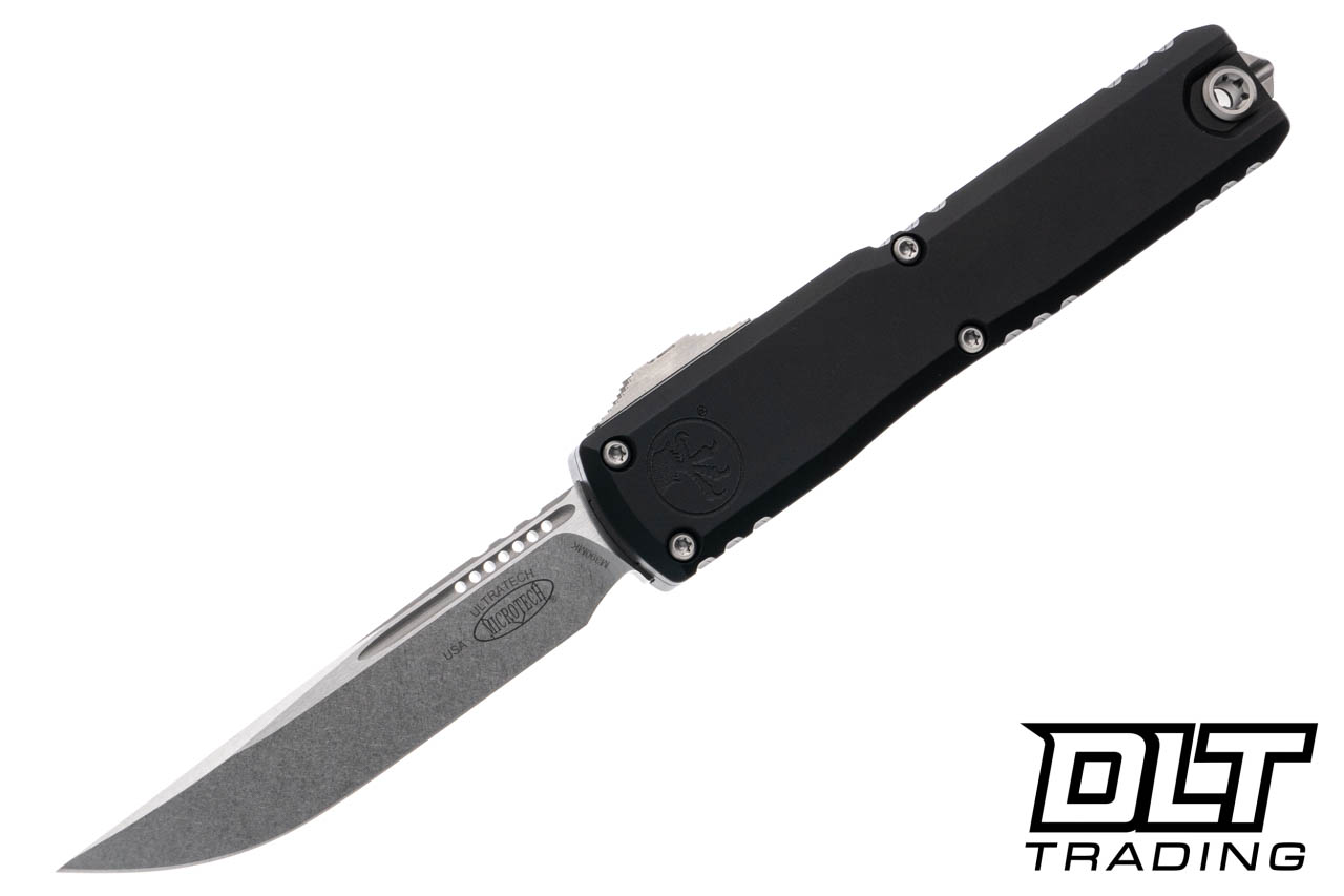 Microtech 1121-10 Ultratech ZBP S/E - Black Handle - Stonewashed