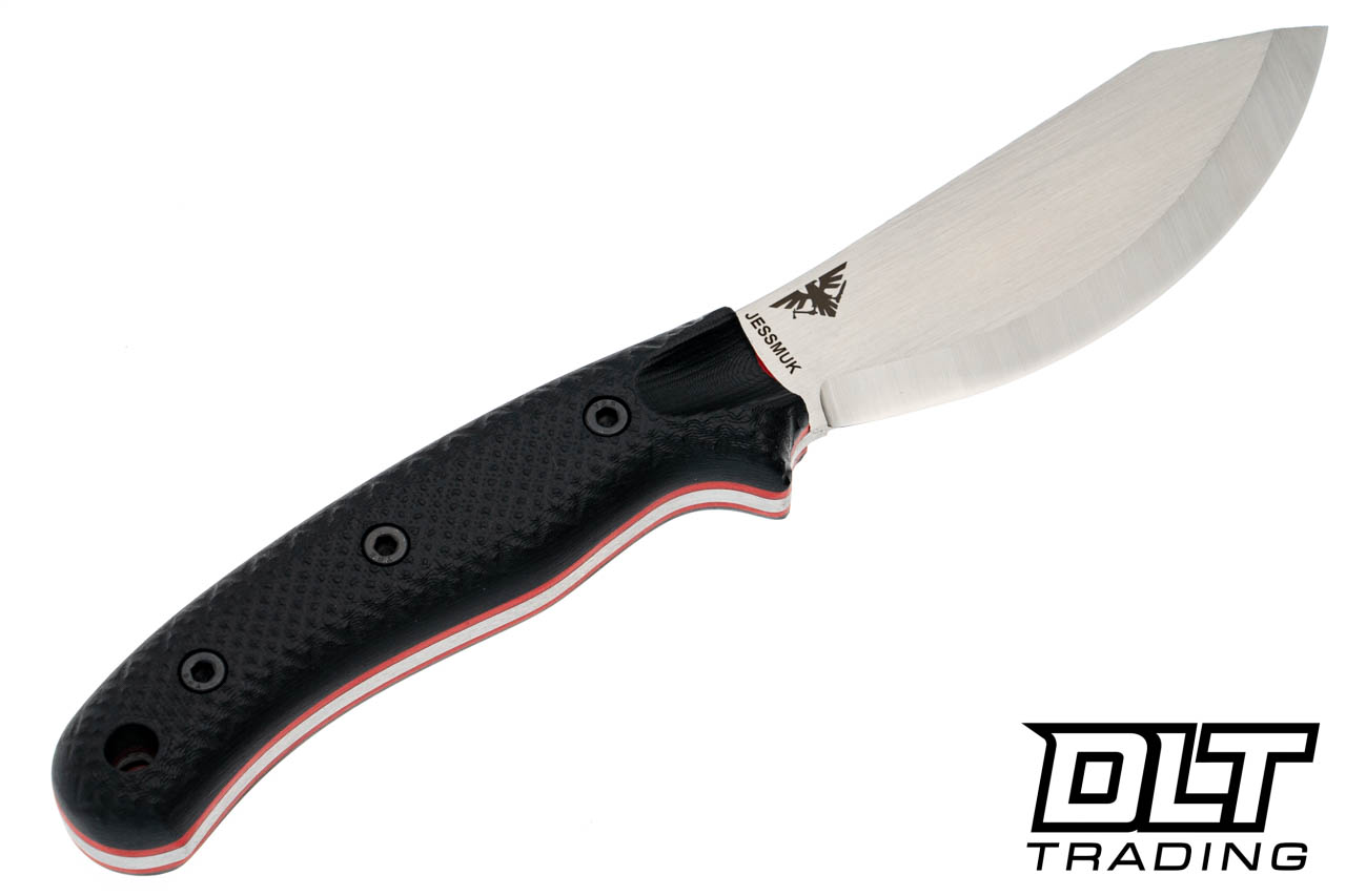 WTG Jessmuk - Satin K329 Blade - Black & Red Gator Grip G-10