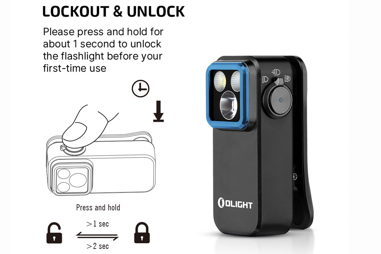 Olight Oclip Pro Clip on Flashlight with Floodlight and Red Light