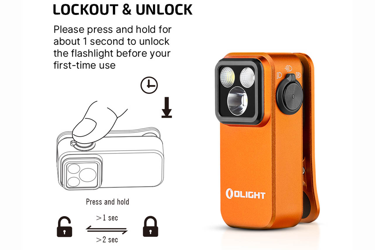 Olight Oclip Pro Clip on Flashlight with Floodlight and Red Light