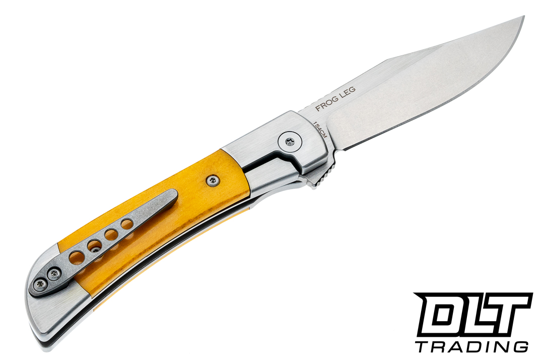 Finch Frog Leg 154CM Satin & Stone Blade - Sunkist Oxbone - DLT