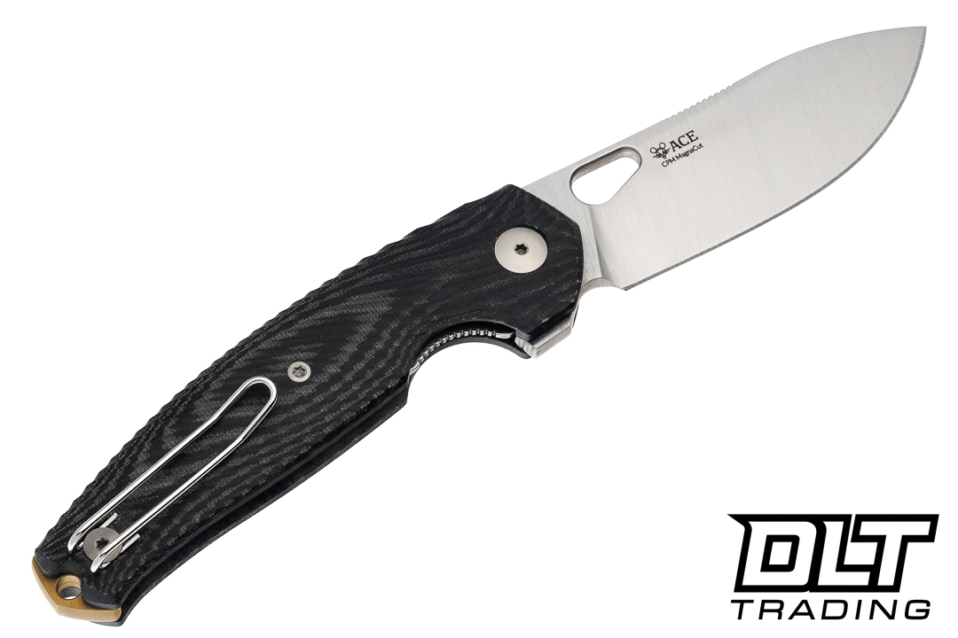GiantMouse ACE Jagt - Satin MagnaCut Blade - Black Canvas Micarta