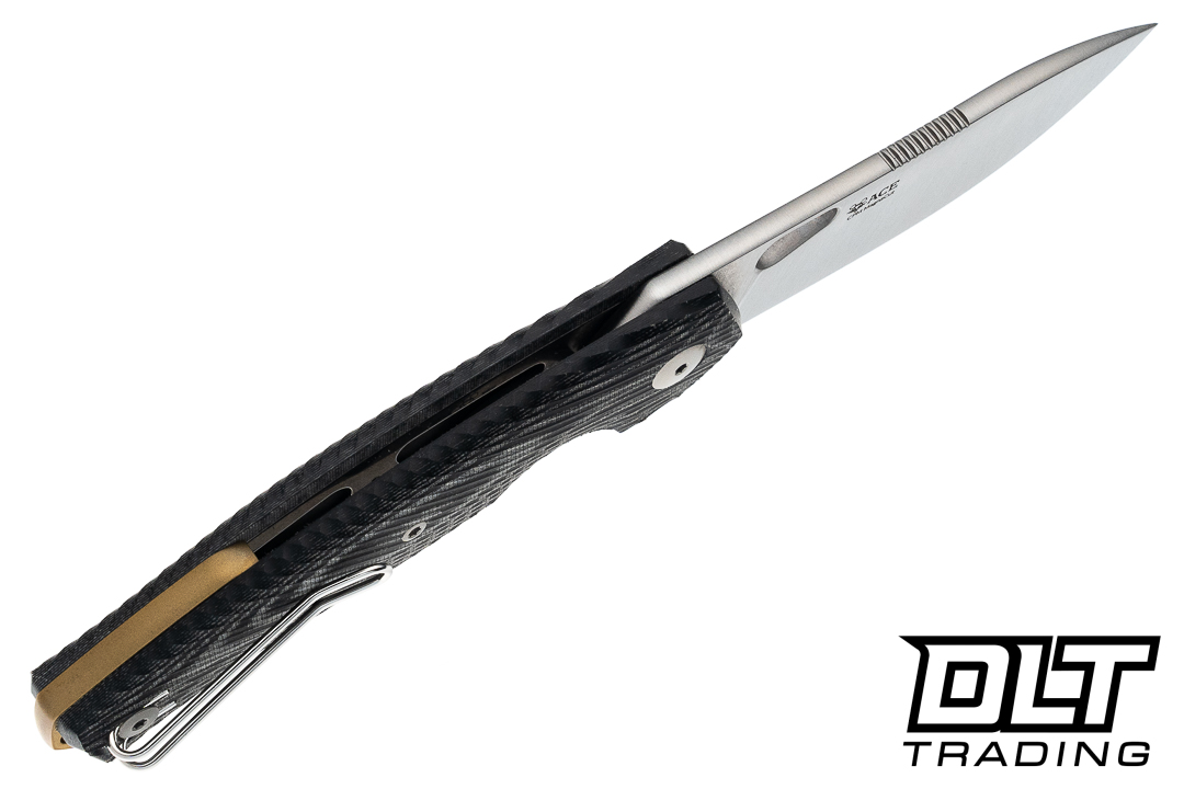 GiantMouse ACE Jagt - Satin MagnaCut Blade - Black Canvas Micarta