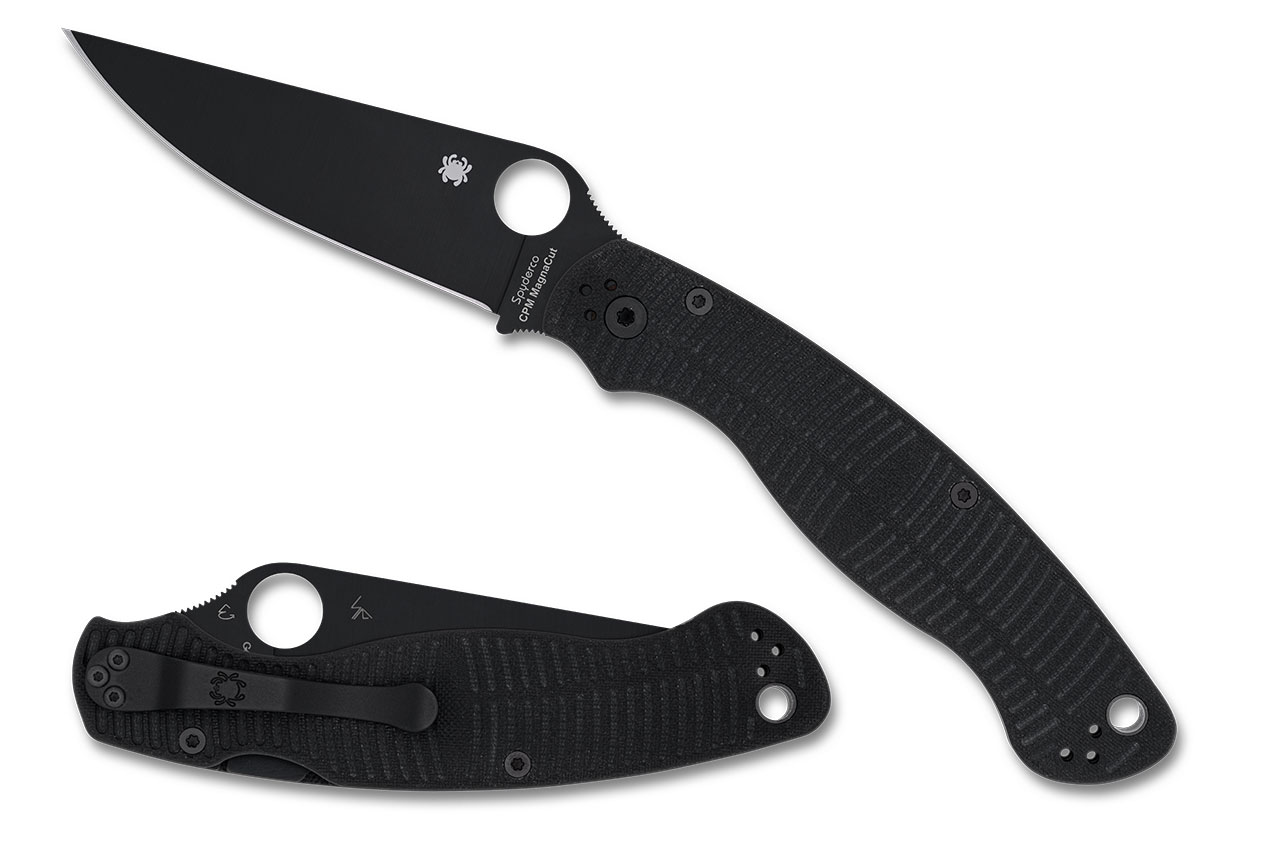 Spyderco C36GMCBKP2 Military 2 Salt - Black G-10 - Black MagnaCut