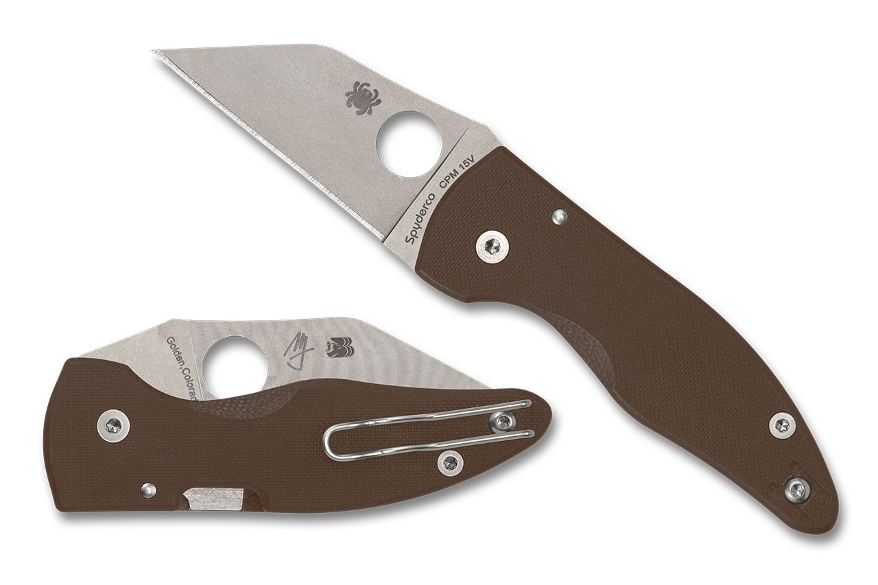 Spyderco C264GPBN15V MicroJimbo - Brown G-10 - CPM 15V Blade