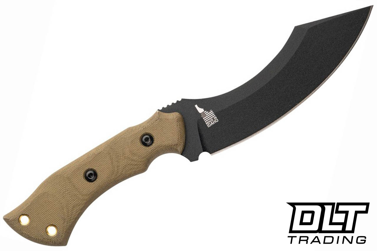 TOPS Tundra Wolf - 1095 Black Blade - Green Canvas Micarta - DLT