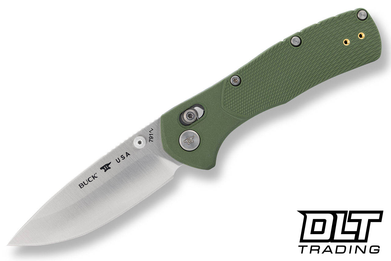 Buck 791GRS1 Range Pro - Satin 154CM Drop Point - Green GFN Handle