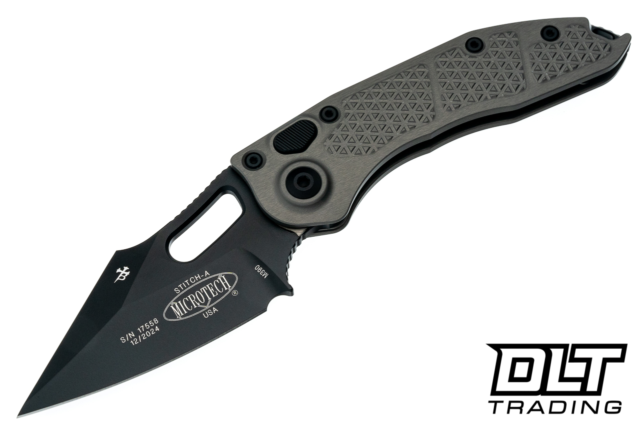 Microtech 169-1NC Stitch S/E - Natural Clear Handle - Black Blade