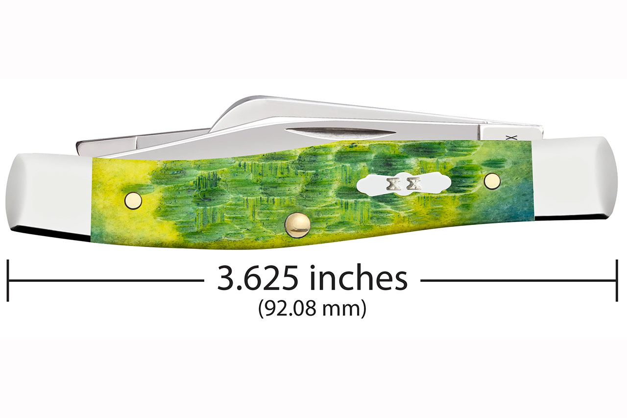 Case Medium Stockman - Green Apple Peach Seed Jigged Bone - DLT