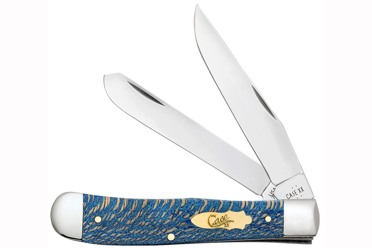 Case Trapper - Smooth Blue Sycamore Wood - DLT Trading