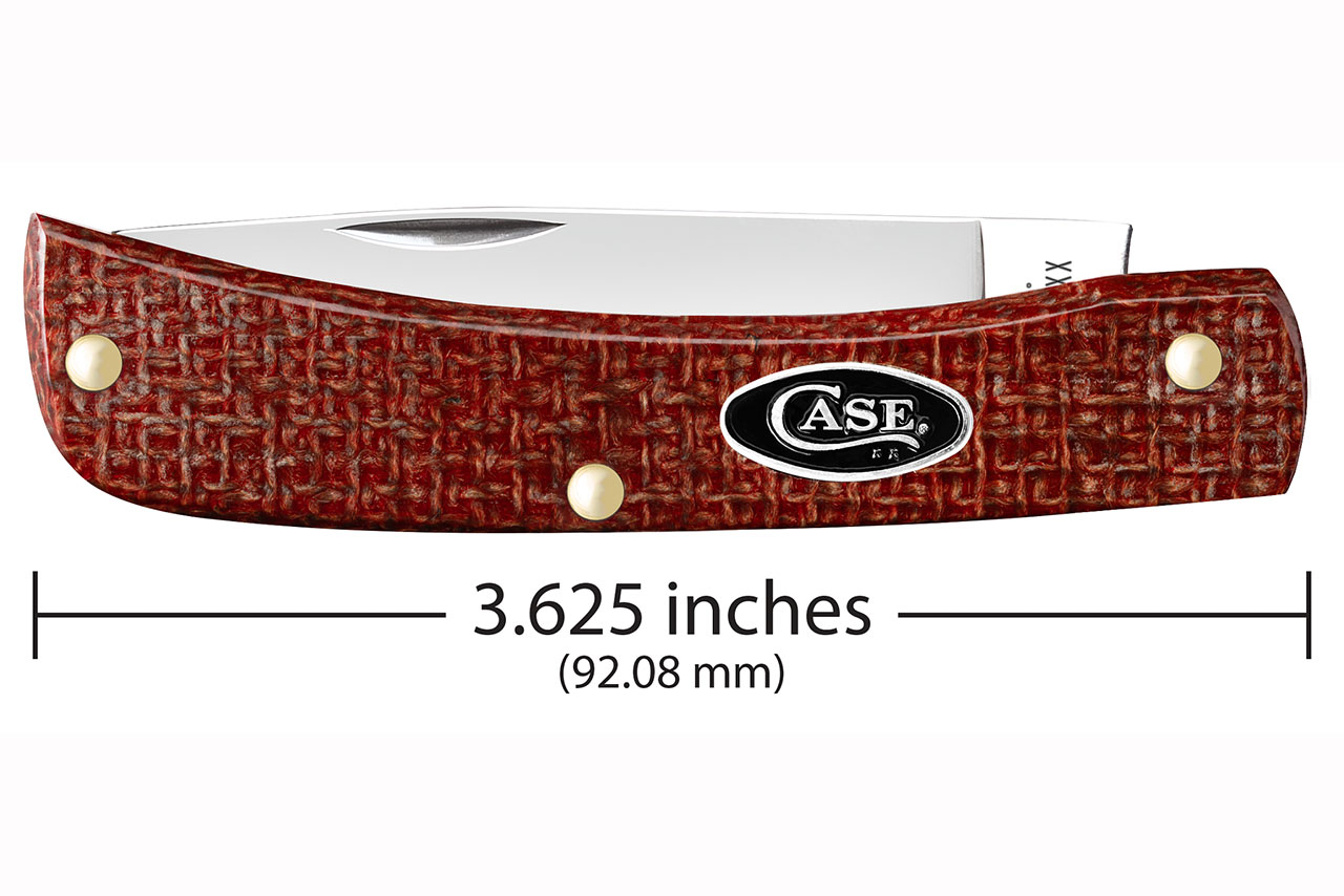 Case Sod Buster Jr - Dark Red Burlap Micarta - DLT Trading