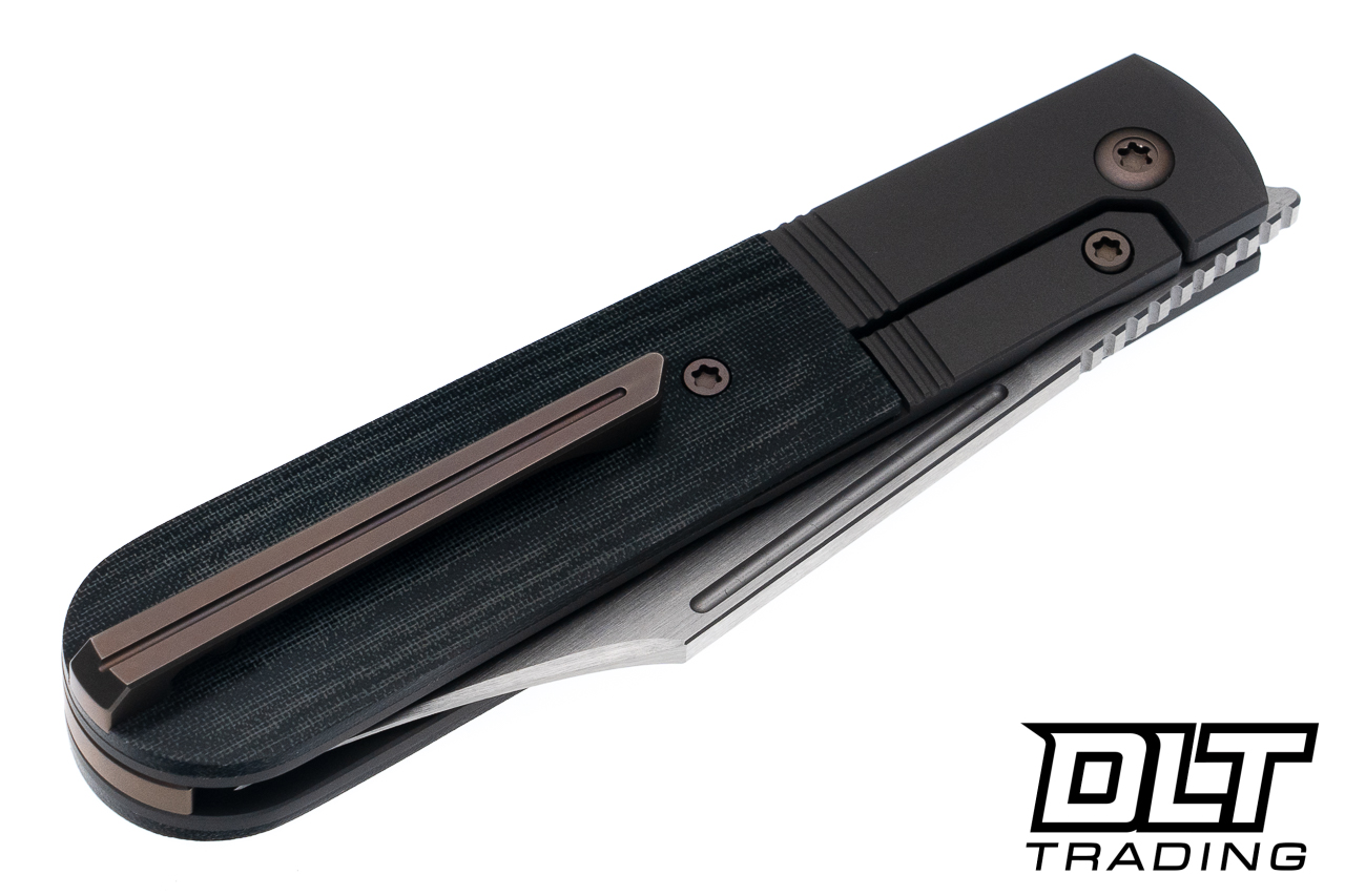 Jack Wolf Primo Jack - Black Linen Micarta - Hand Satin Blade