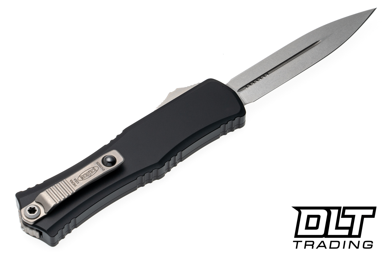 Microtech 1702M-10 Mini Hera D/E - Black Handle - Stonewashed