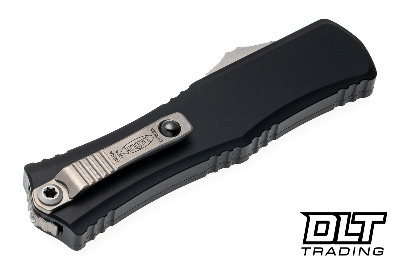 Microtech 1702M-10 Mini Hera D/E - Black Handle - Stonewashed