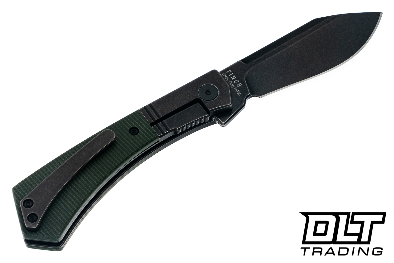 dark funeral MPI帯付き Finch Stray Dog - N690 Blackwashed Blade - Sequoia Micarta