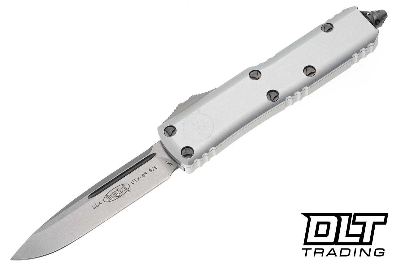 Microtech 231-10CR UTX-85 S/E - Clear Handle - Stonewashed Blade