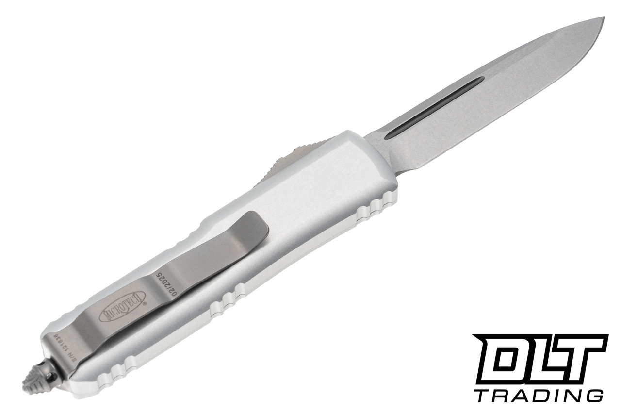 Microtech 231-10CR UTX-85 S/E - Clear Handle - Stonewashed Blade