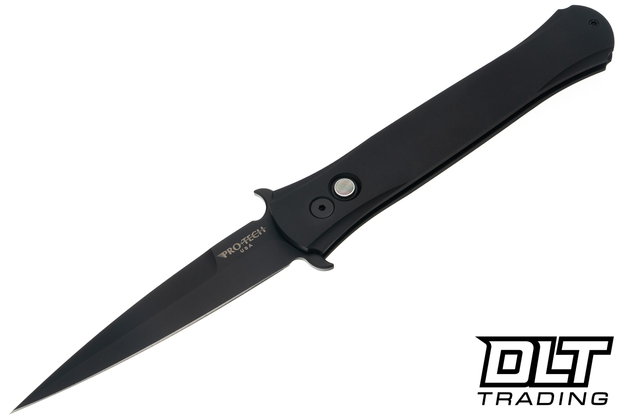 Pro-Tech Large Don - Black Handle - Black DLC Blade - Mother of