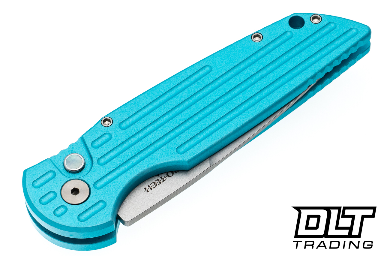 Pro-Tech TR-3 - Robin's Egg Blue Handle - Stonewashed Blade