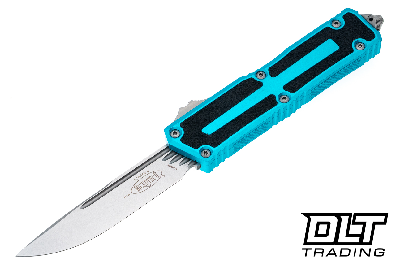 Microtech 1278-10TQ Scarab II Gen III S/E - Turquoise Handle