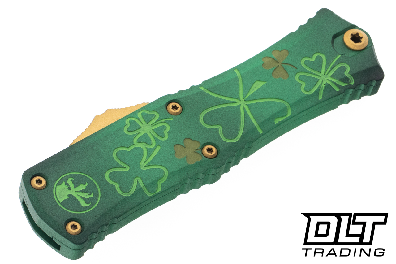 Microtech 1702M-1SPDGRS Mini Hera D/E - Green Clover Handle