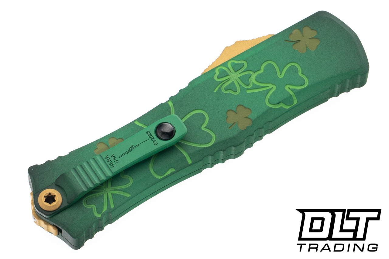 小物 TAKAHIROMIYASHITATheSoloistdeerglove Microtech 1702M-1SPDGRS Mini Hera D/E - Green Clover Handle