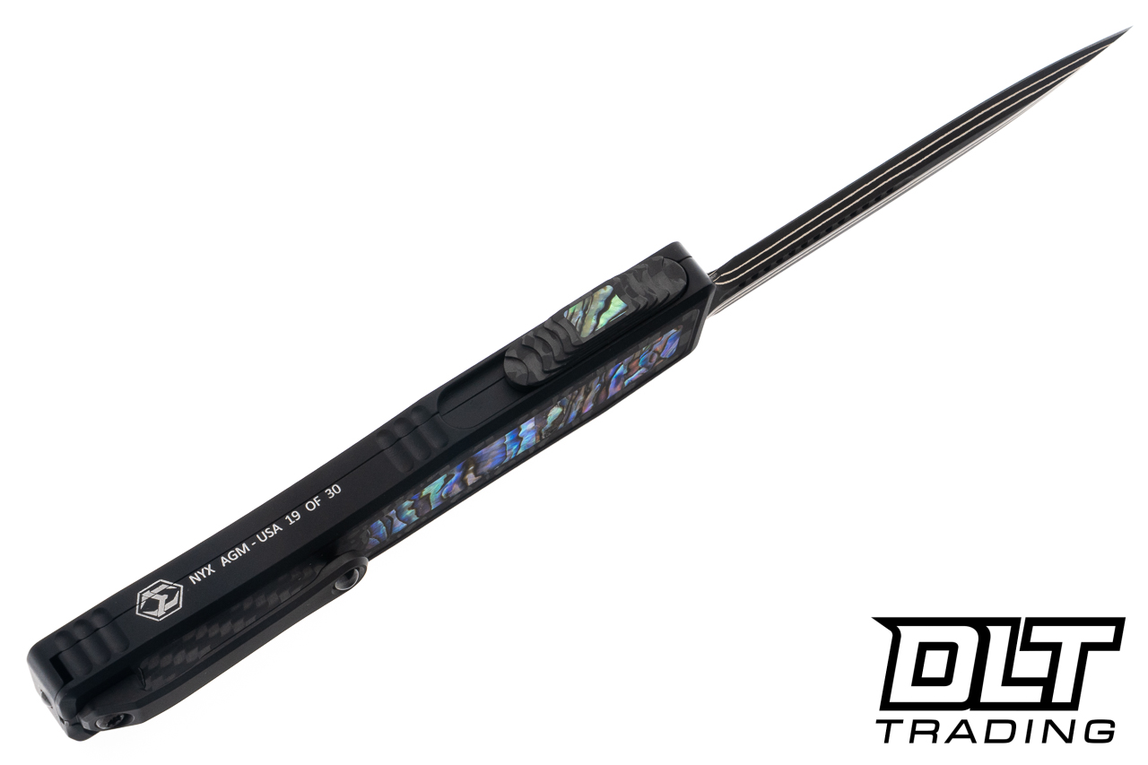 Heretic Custom NYX #19/30 Damascus - Carbon Fiber & Abalone