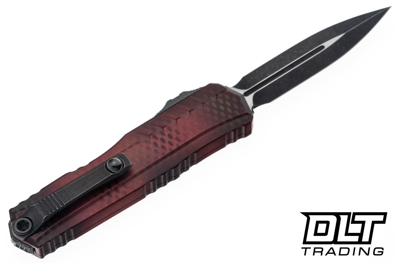 Microtech 1242-1RDX51S Cypher II D/E - Red X-51 Handle - Tumbled
