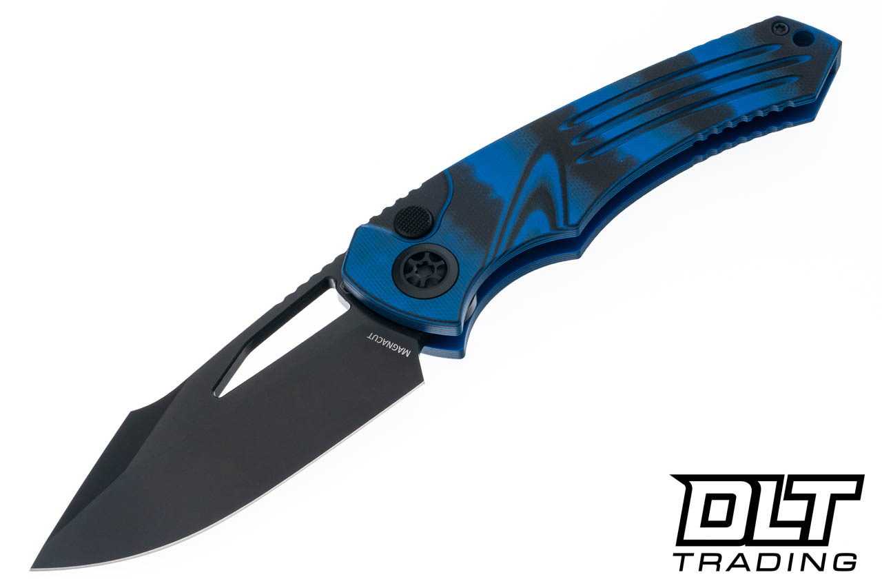 Heretic Pariah Manual Drop Point DLC - Blue Black G10 Handle