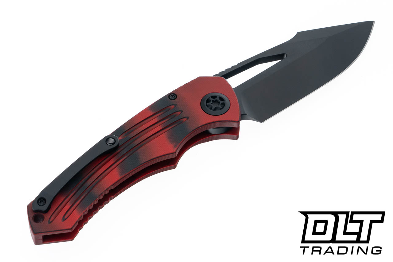 Heretic Pariah Manual Drop Point DLC - Red Black G10 Handles