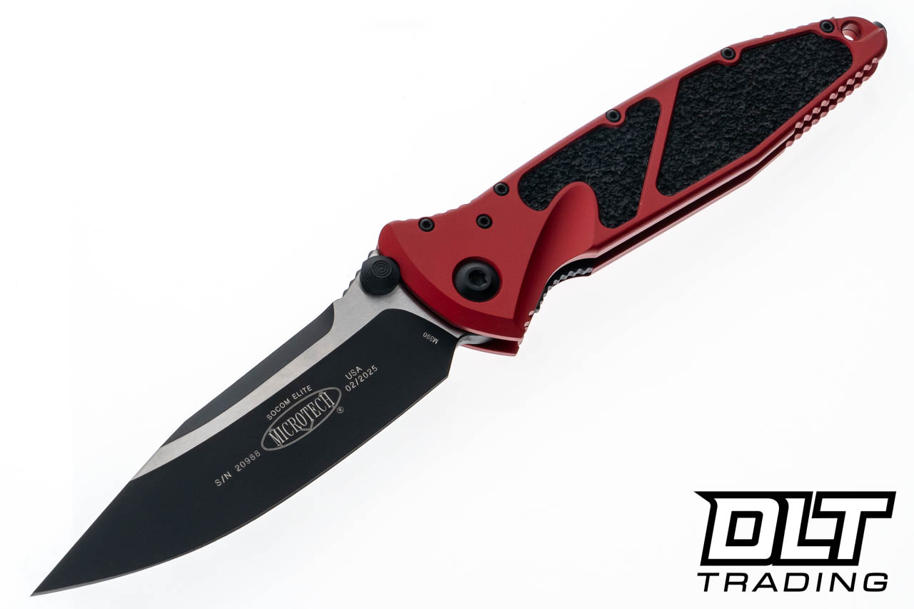 Microtech 160-1RD Socom Elite S/E - Red Handle - Black Blade - DLT