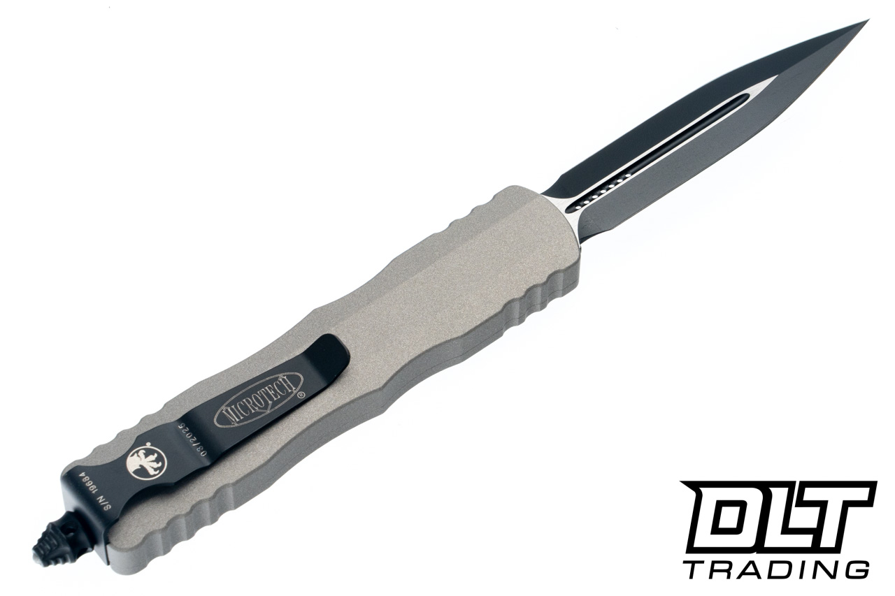 Microtech 225-1TG Dirac D/E - Titanium Grey Handle - Black Blade