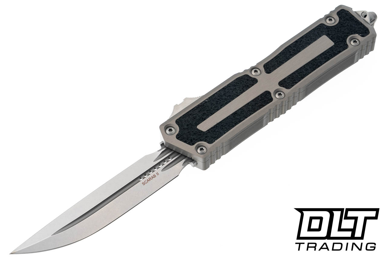 Microtech 1180-10NC Scarab II Gen III D/E-S - Natural Clear Handle