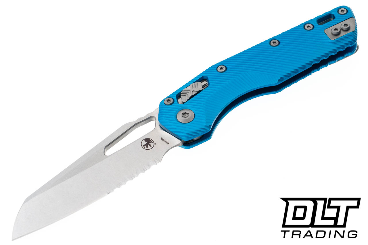 Microtech 210-11FLBL MSI S/E - Blue Fluted Handle - Stonewashed