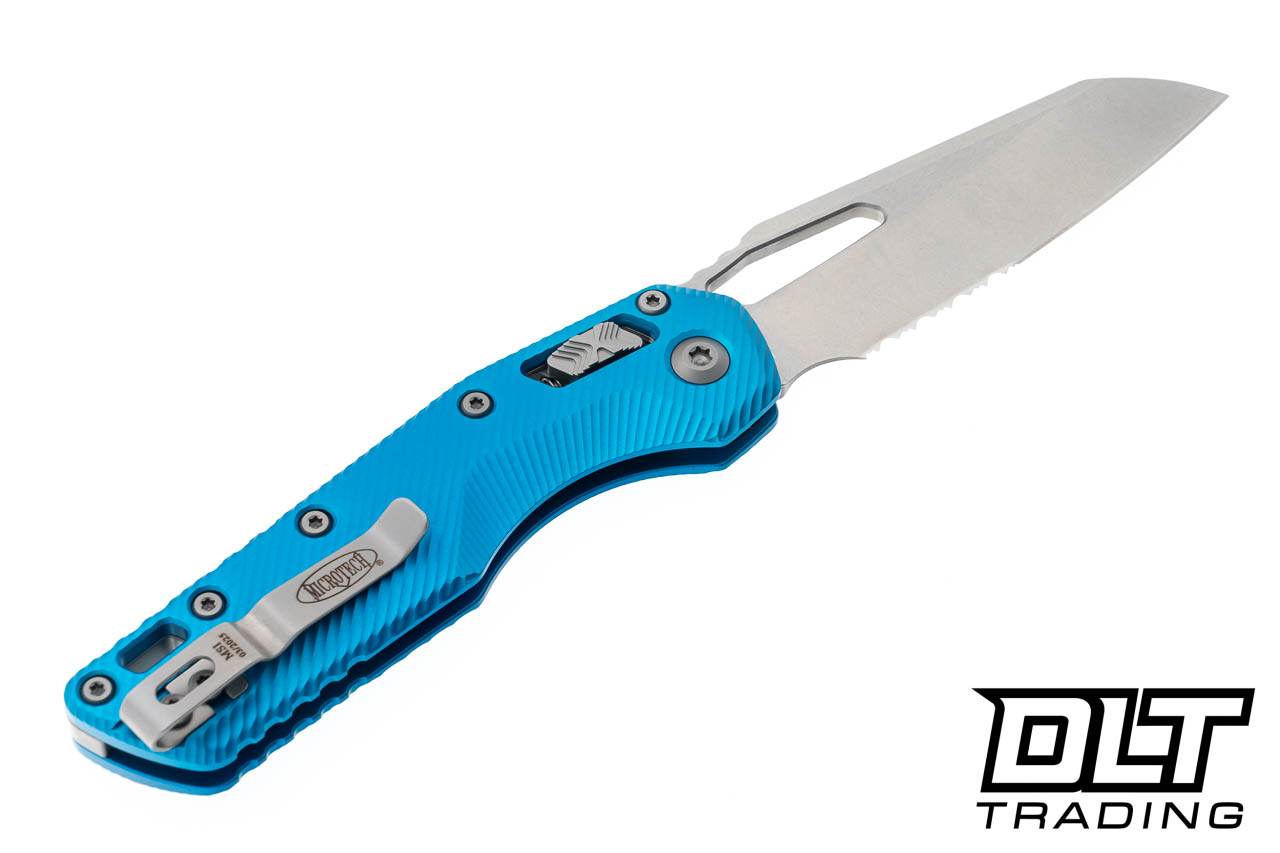 Microtech 210-11FLBL MSI S/E - Blue Fluted Handle - Stonewashed